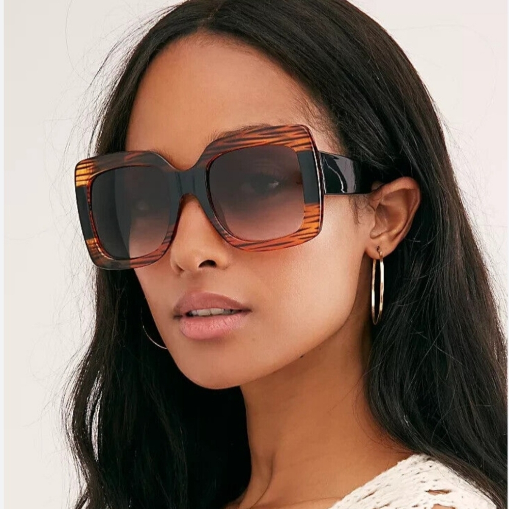 Free People Original Sugar Oversized Square Sunglasses UV Protected